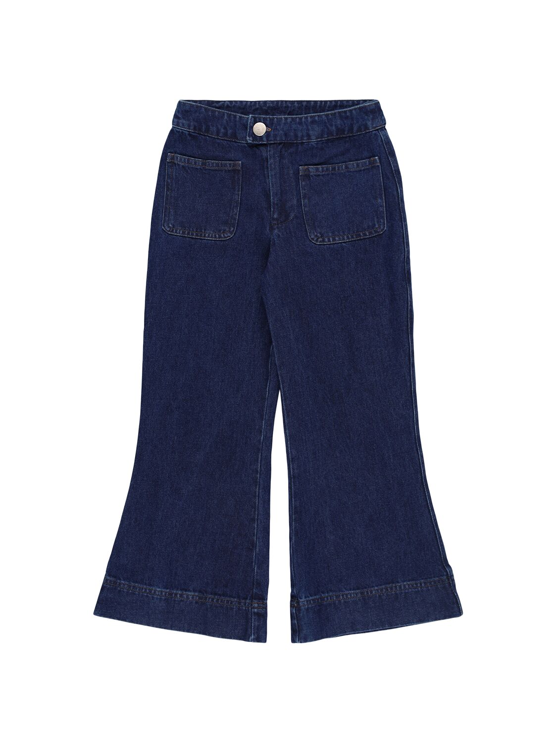 Tangerine Stretch Cotton Wide Leg Jeans In 深蓝色