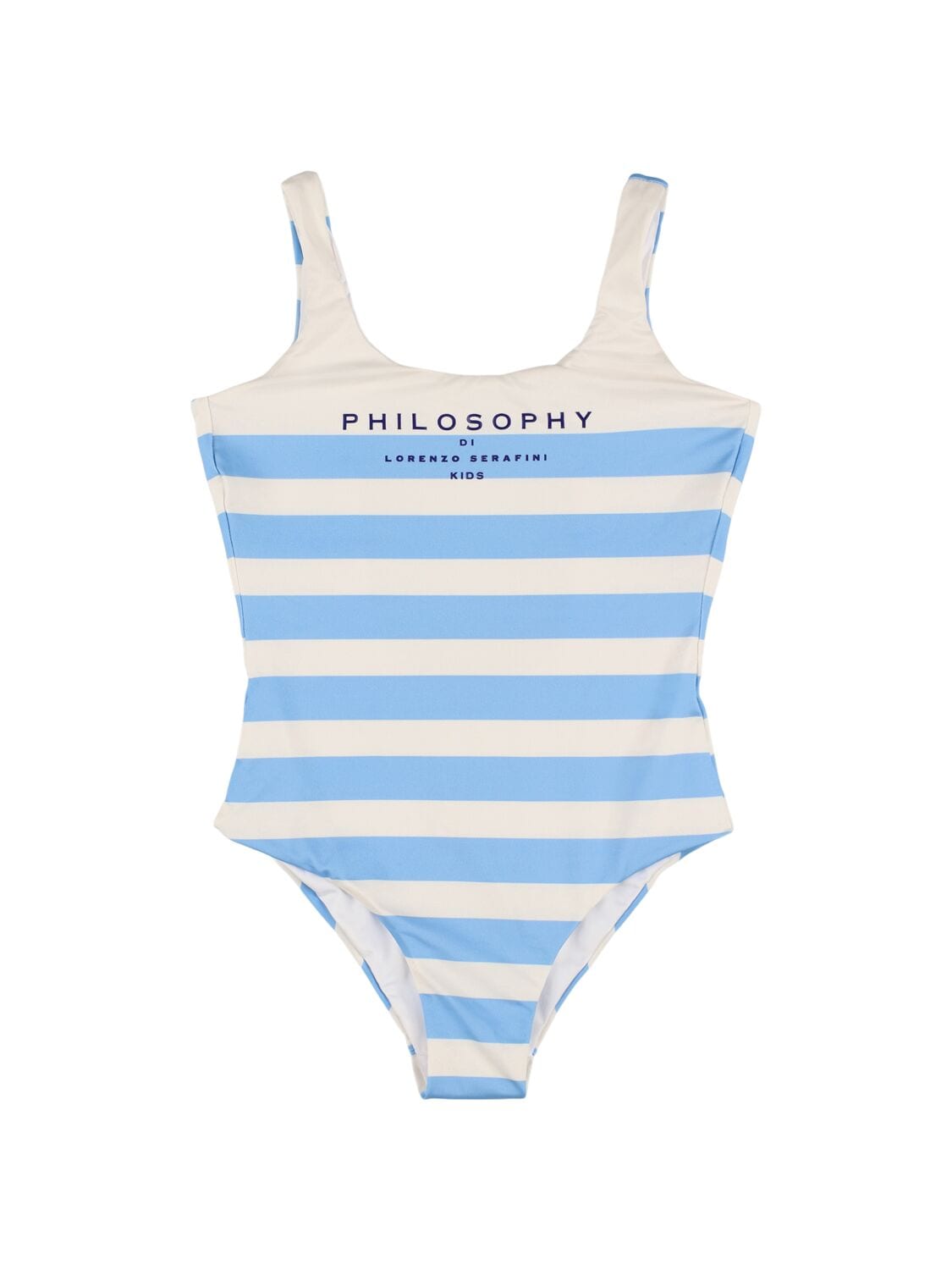 Striped Poly Blend One Piece Swimsuit