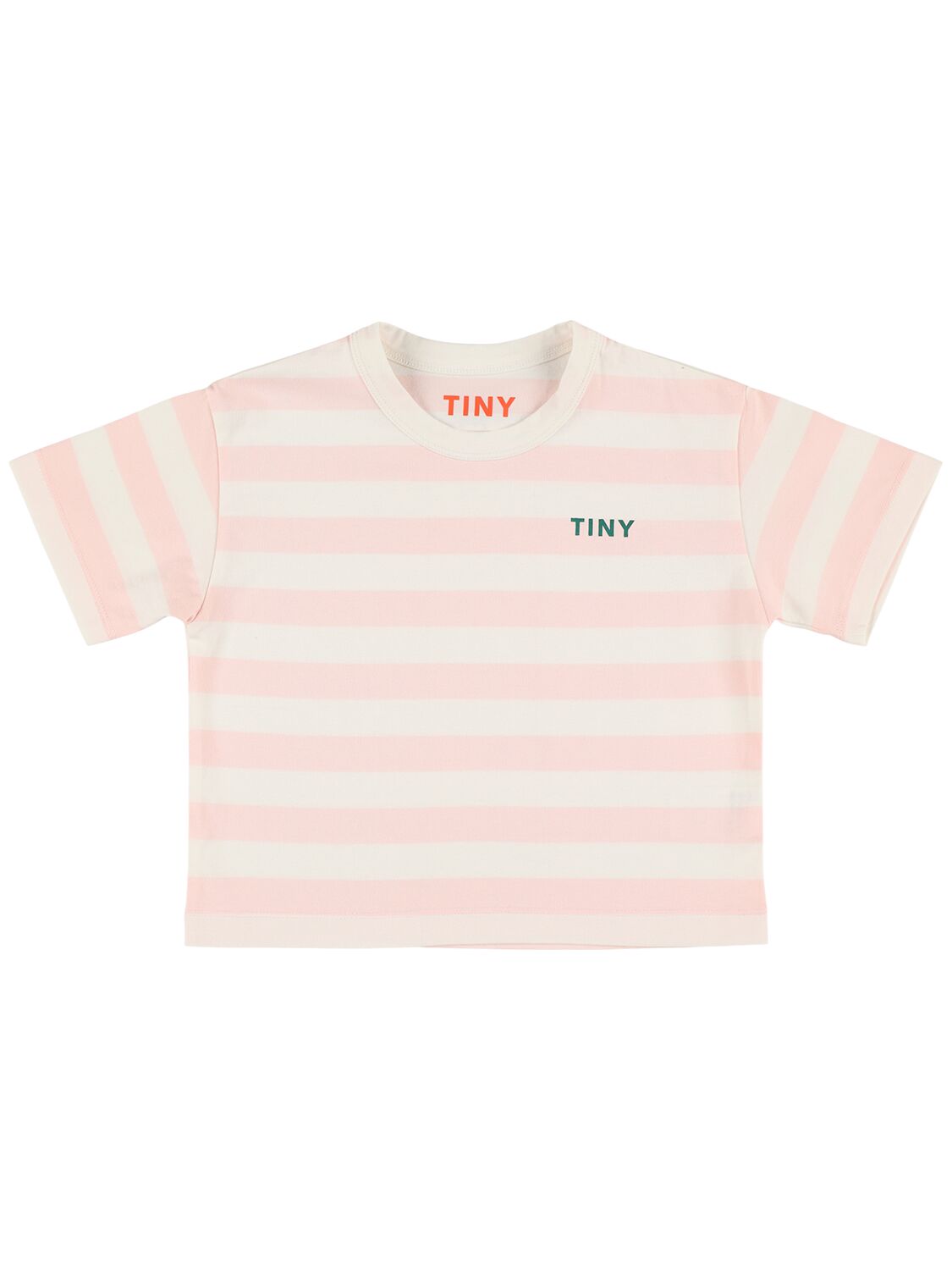 Tiny Cottons Babies' Striped Cotton Jersey T-shirt In 白色/粉色