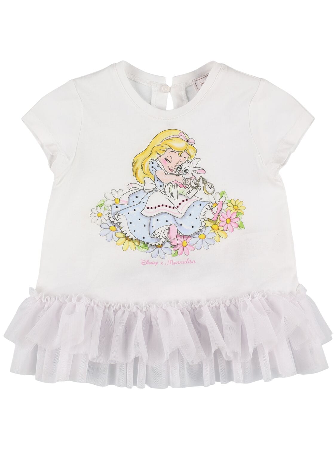 Printed Cotton Jersey & Tulle T-shirt
