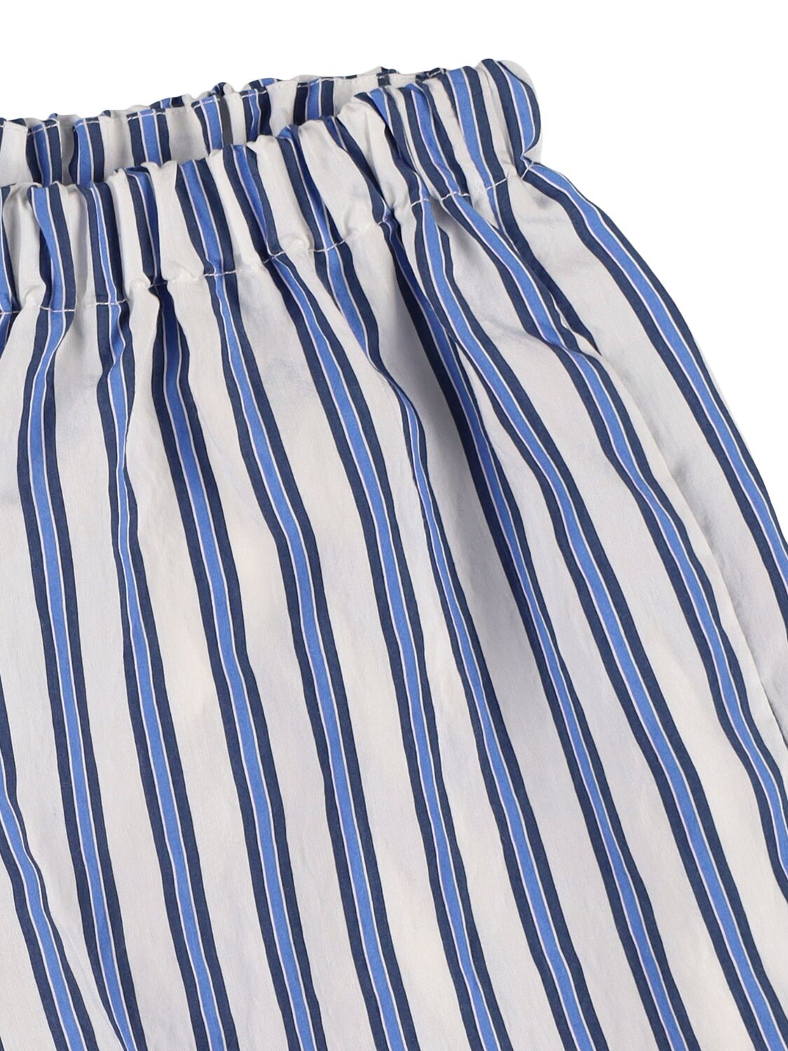 Tangerine Stripe Print Modal Blend Shorts In 白色/蓝色