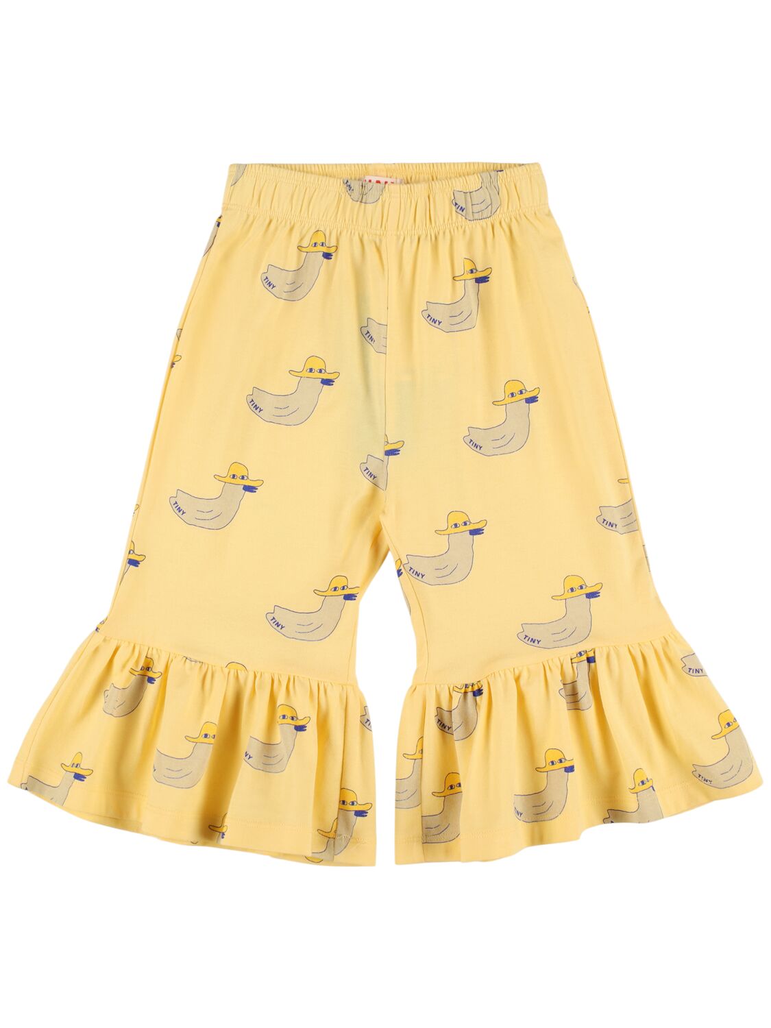 Tiny Cottons Printed Cotton Jersey Trousers In Yellow