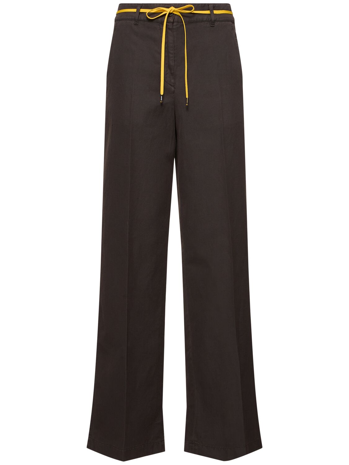 Cotton Gabardine Wide Leg Pants