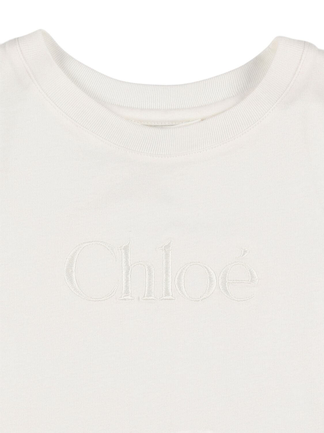 Chloé Embroidered Cotton Jersey T-shirt In White