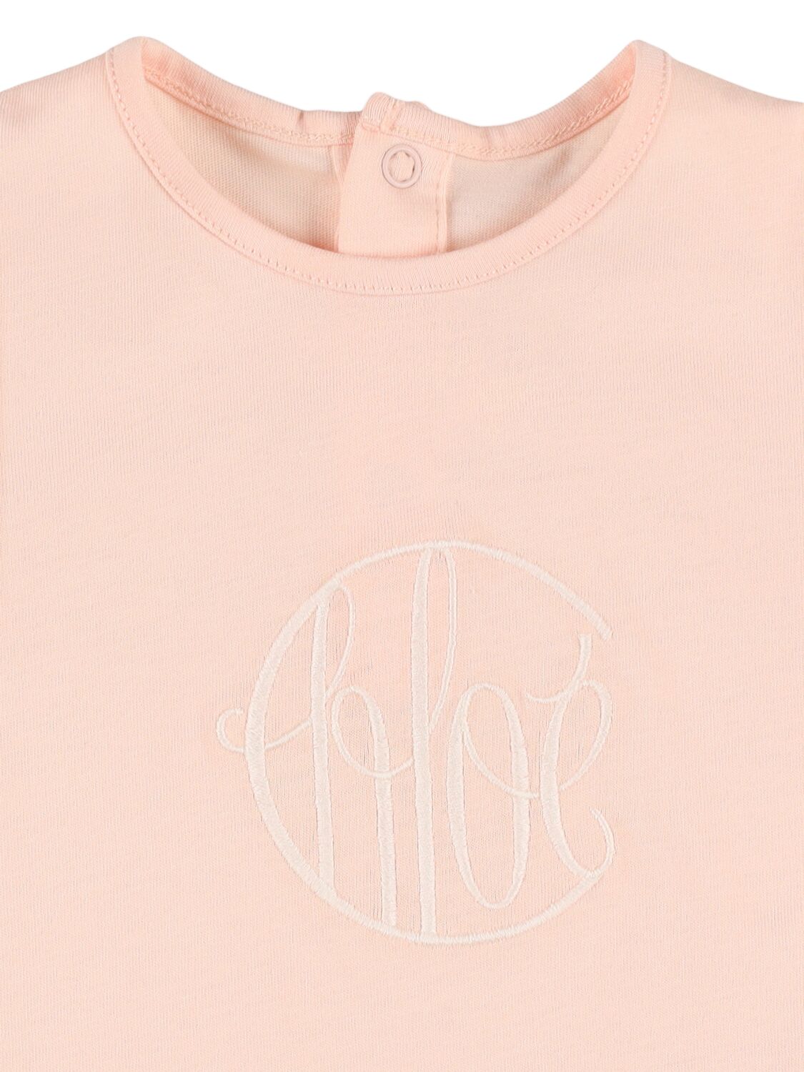 Chloé Embroidered Cotton Jersey T-shirt In Pink