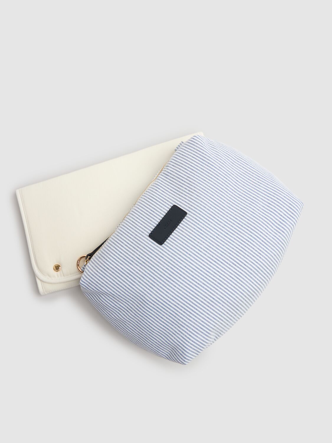 Chloé Striped Cotton Blend Changing Bag In Blue
