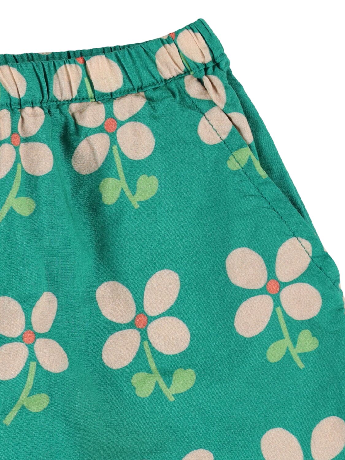 Hello Simone Printed Cotton Muslin Shorts In Green