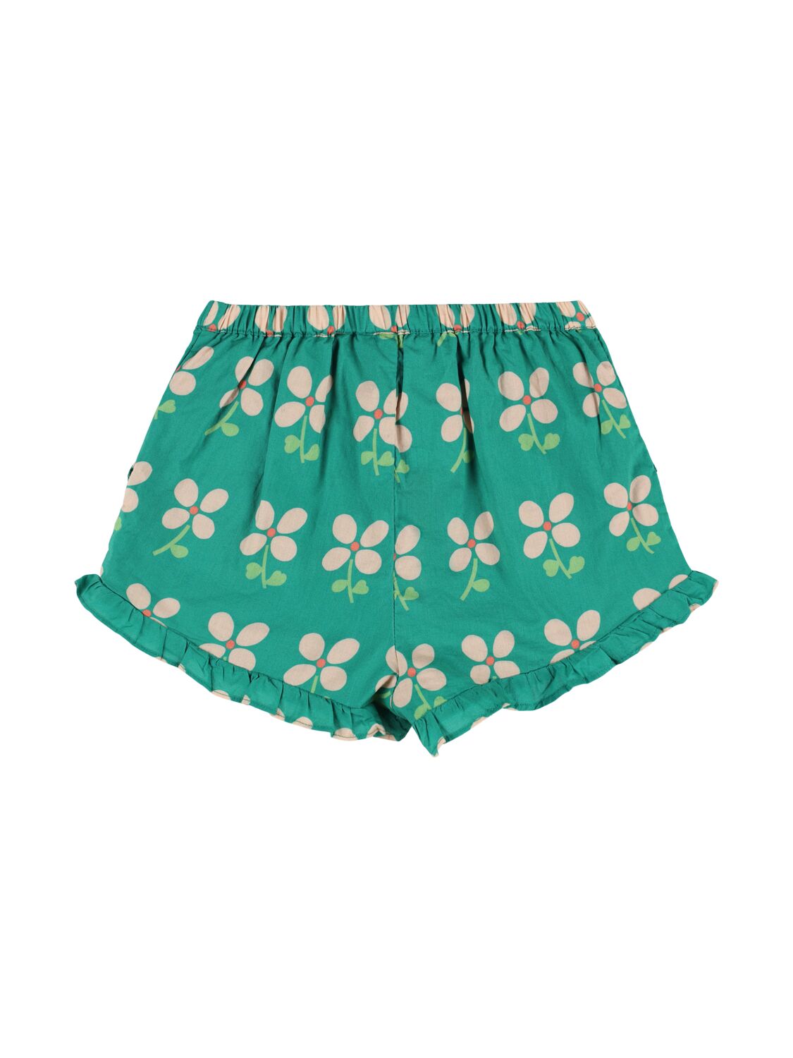 Hello Simone Printed Cotton Muslin Shorts In Green