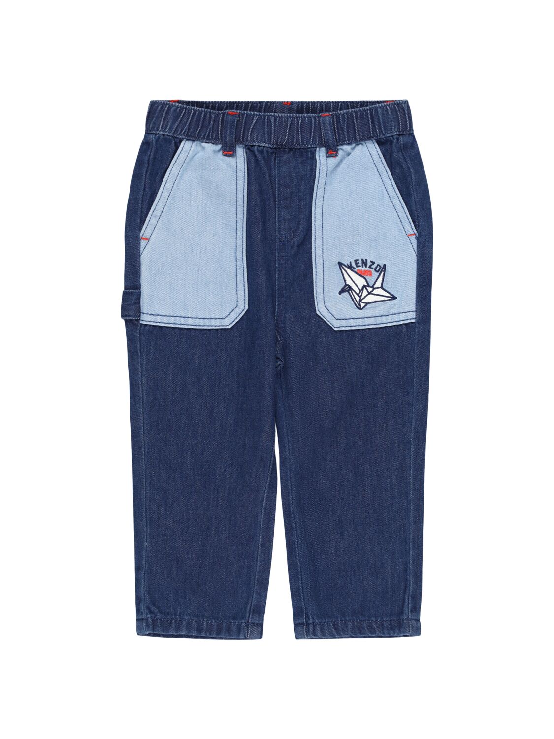Kenzo Babies' Stretch Cotton Jeans In Blue