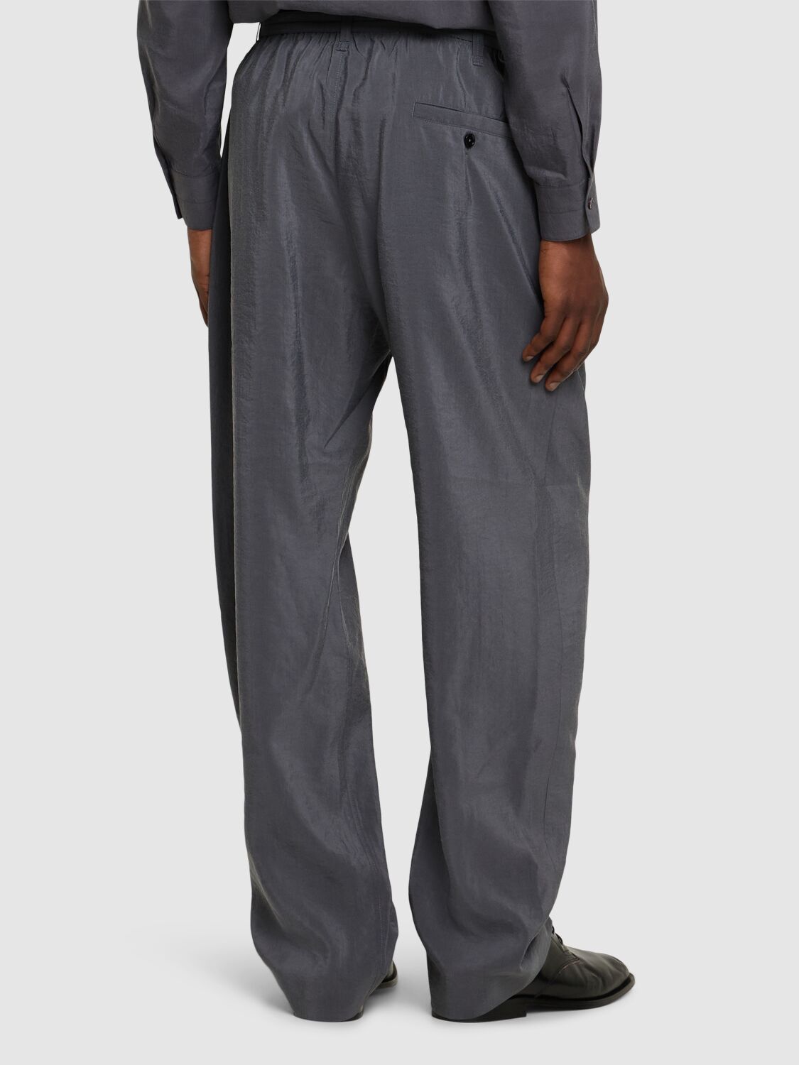 Belted Relaxed Pants | LEMAIRE | Asphalt | women | ID