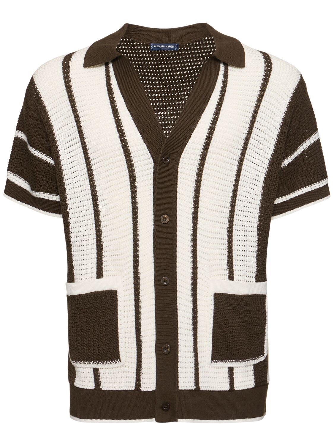 Fabricio Striped Crochet Knit Shirt