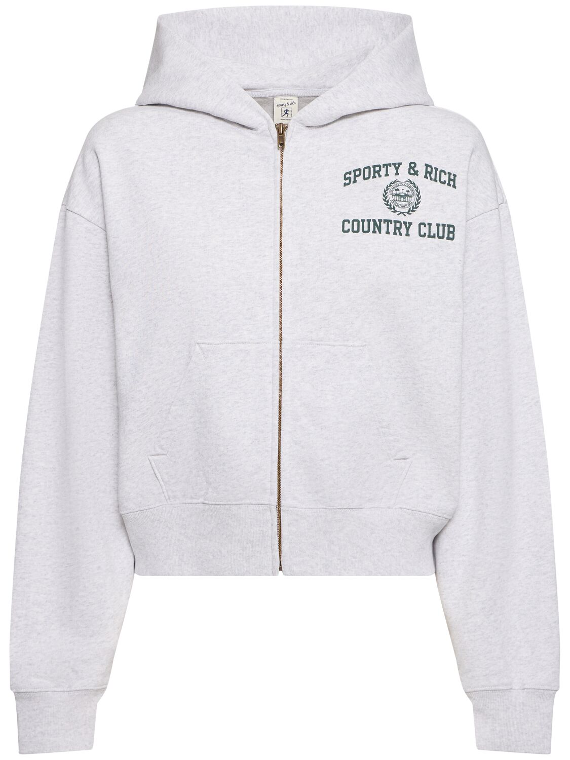 Varsity Crest Cropped Zip Hoodie