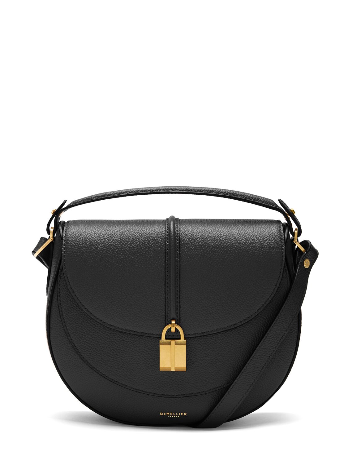 Demellier The Siena Grain Leather Saddle Bag