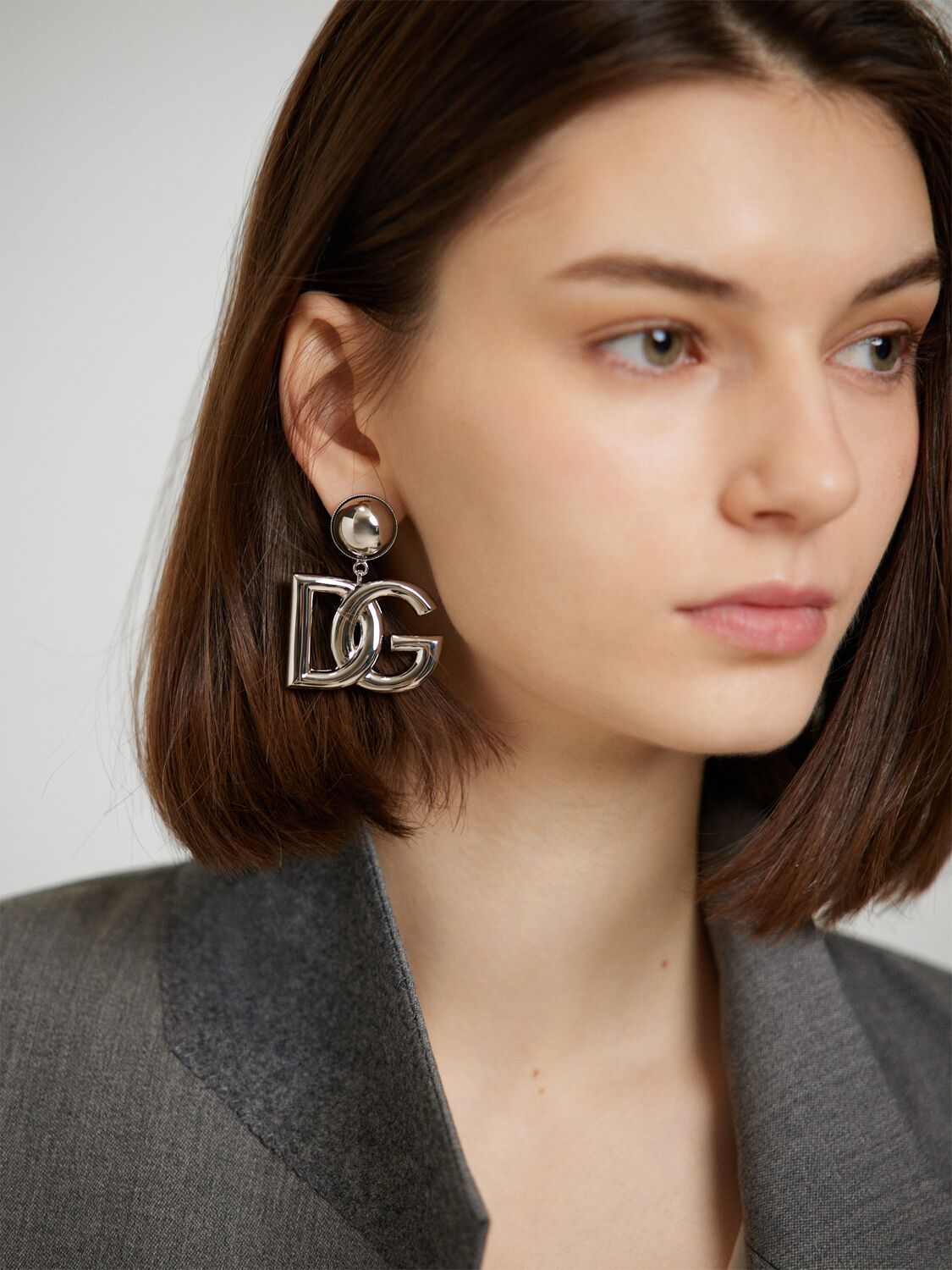 Dolce & Gabbana Dg Pop Big Clip-on Earrings In Silver