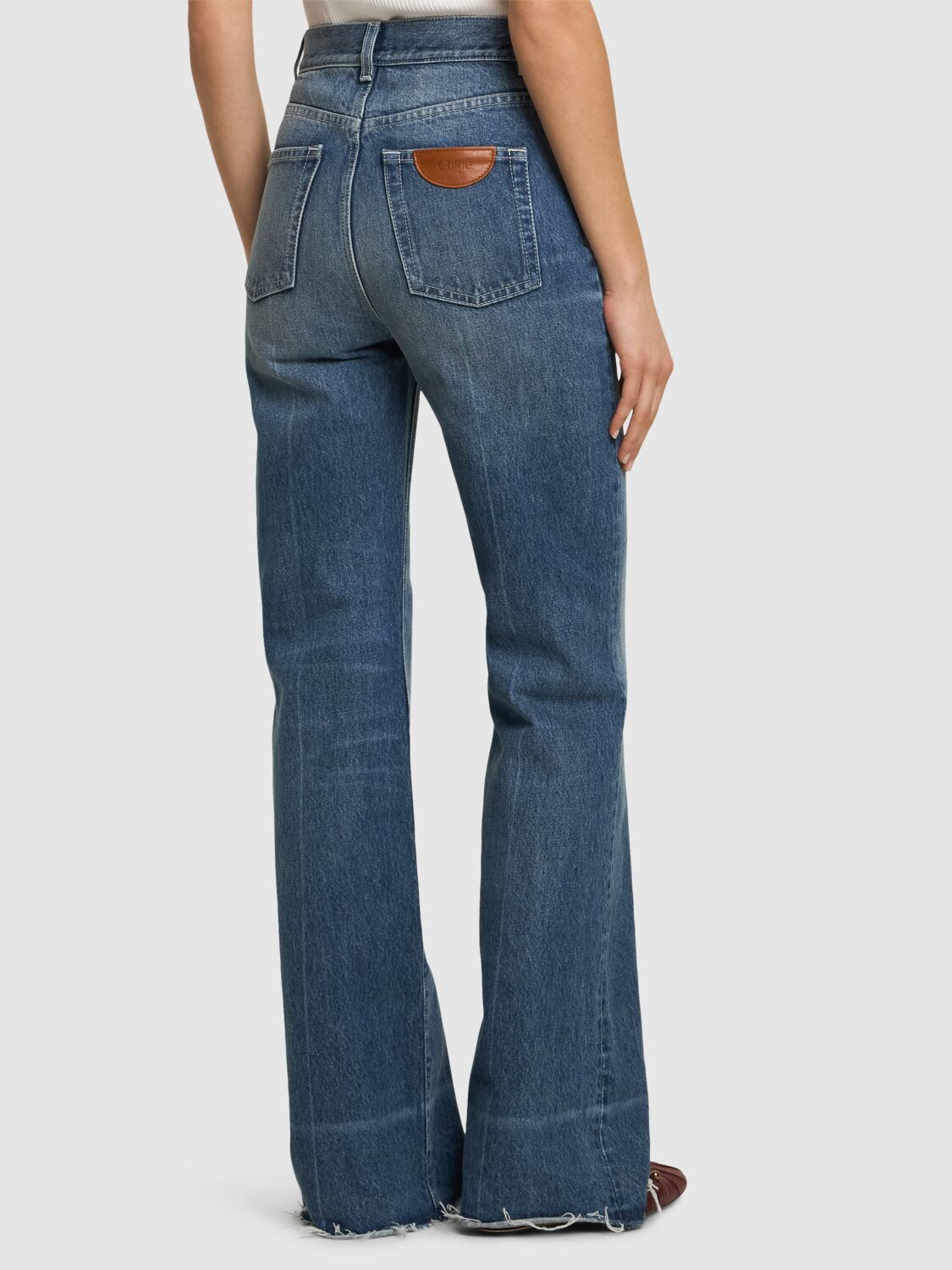 Chloé Snake Capsule High Rise Jeans In Blue