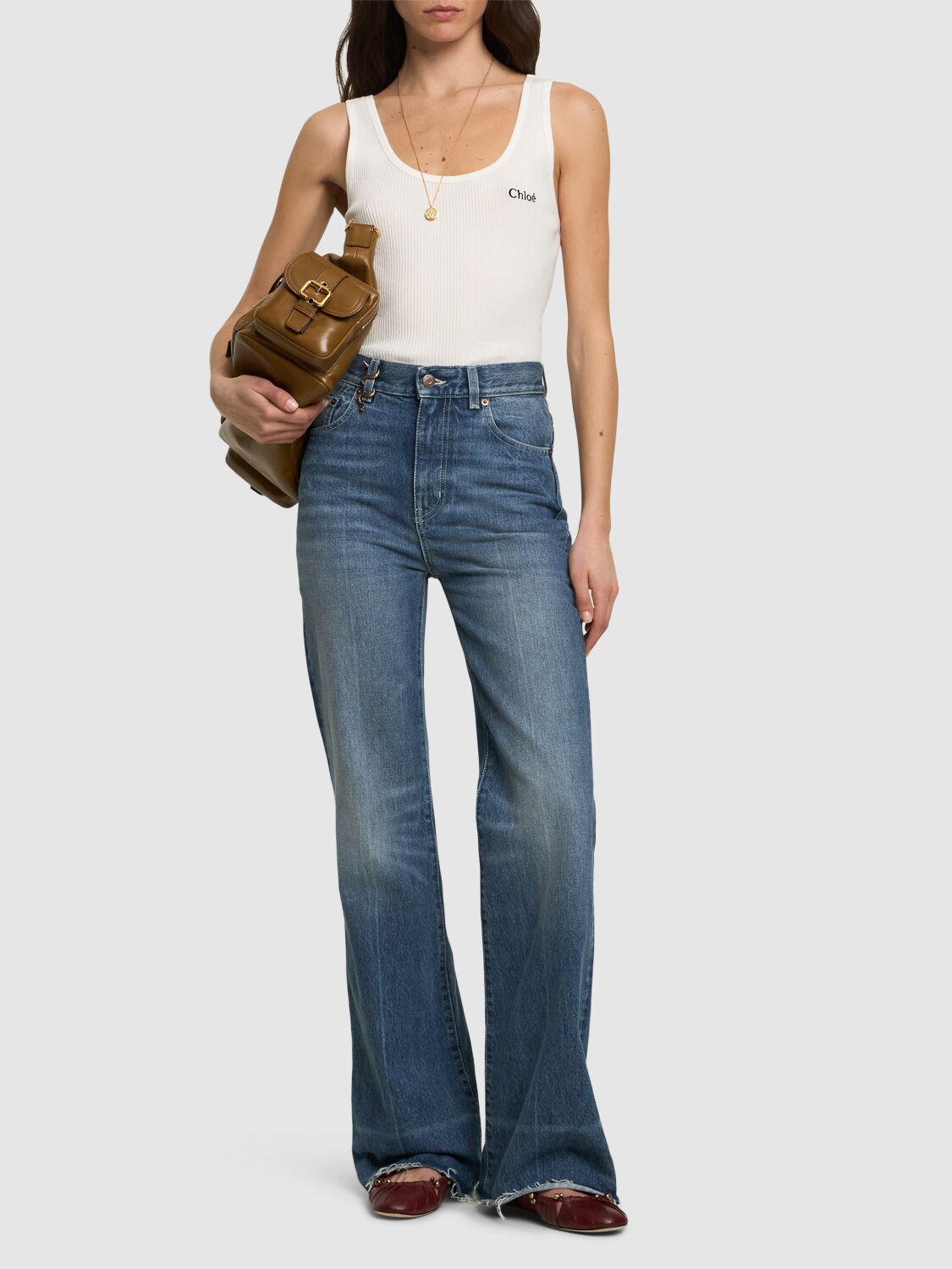 Chloé Snake Capsule High Rise Jeans In Blue