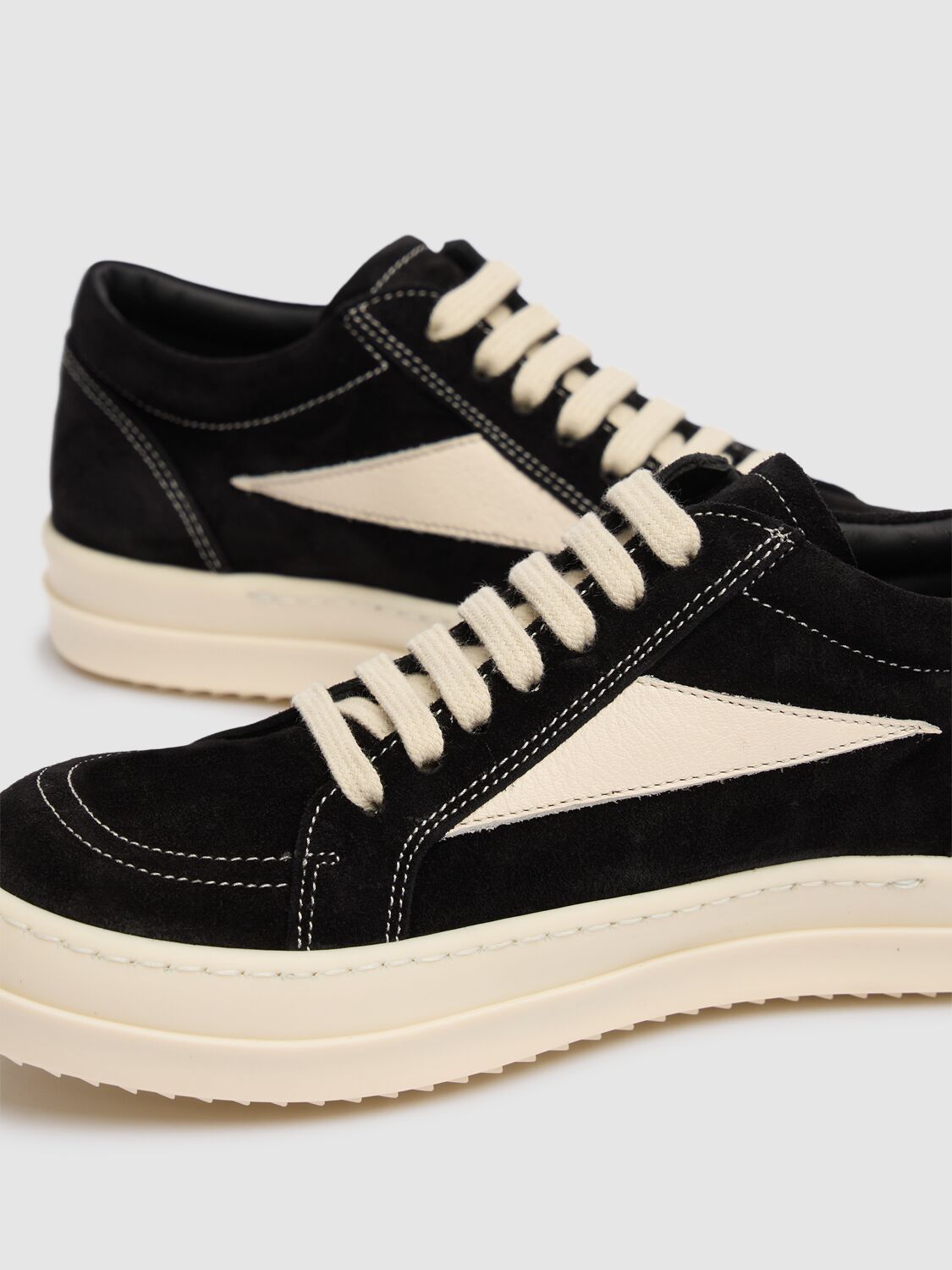Rick Owens Vintage Sneaks Sneakers In Green Leather In Black