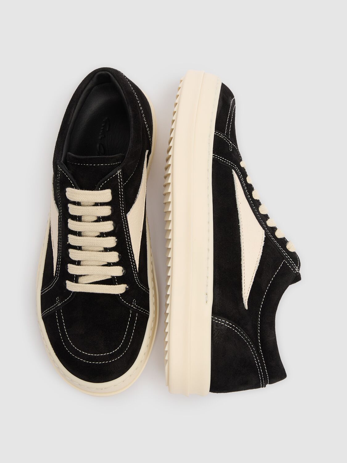 Rick Owens Vintage Sneaks Sneakers In Green Leather In Black