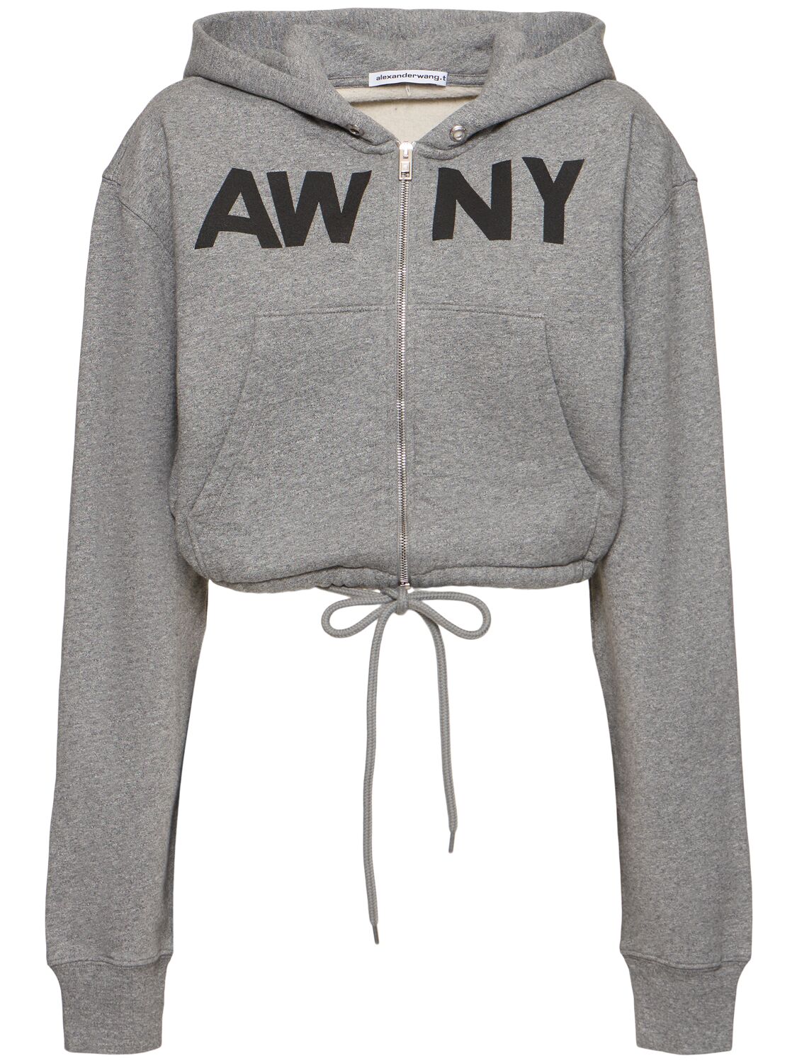 Graphic Wrap Jersey Crop Hoodie