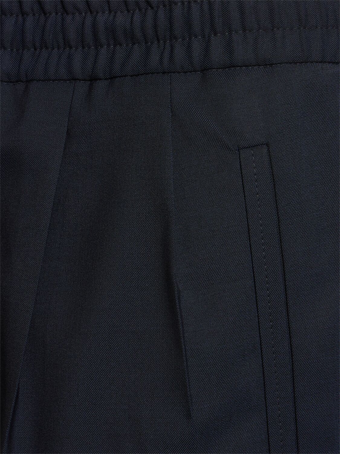 Shop Zegna Wool Blend Joggers In Blue