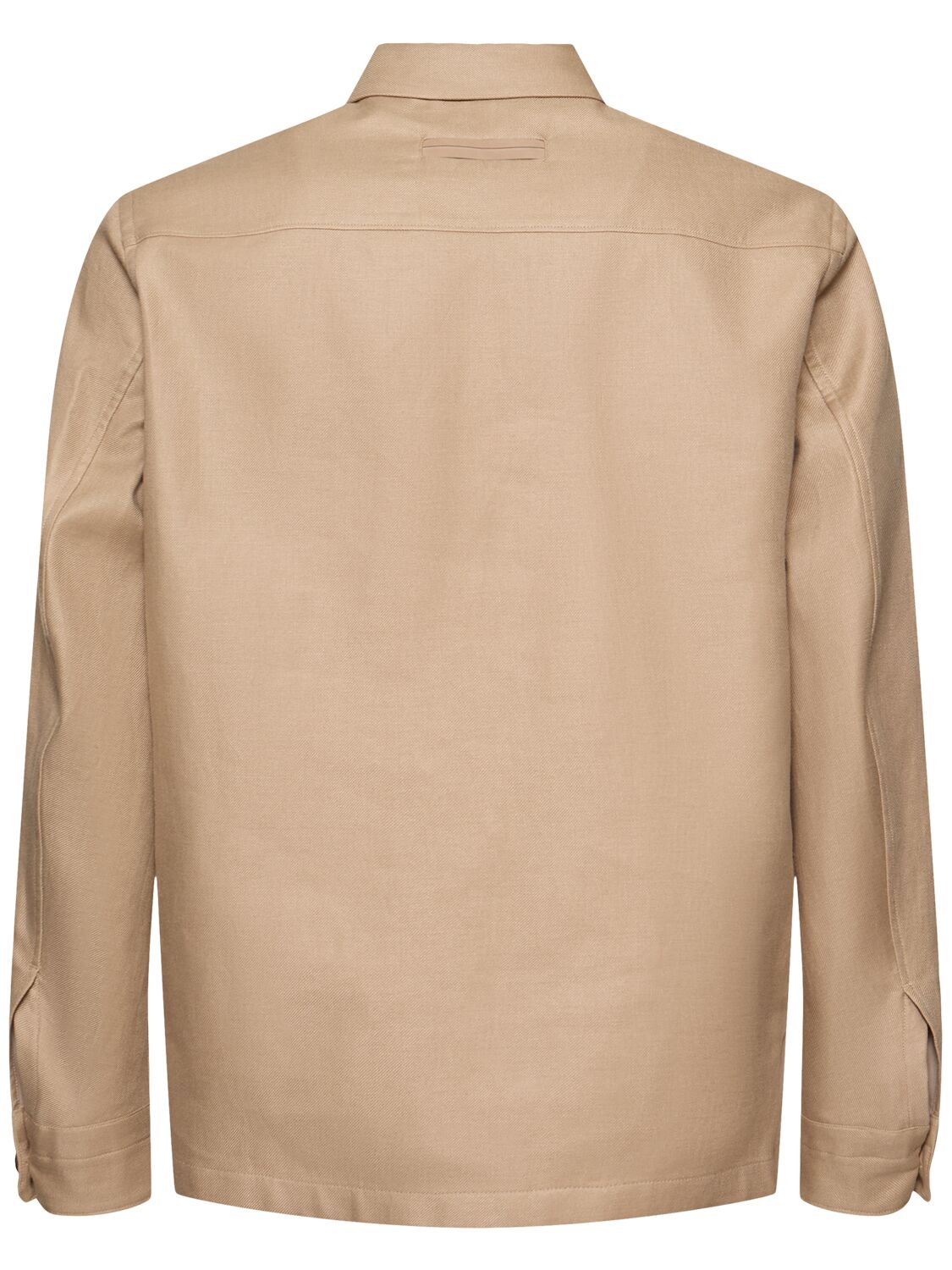Shop Zegna Oasi Long Sleeve Linen Overshirt In Beige