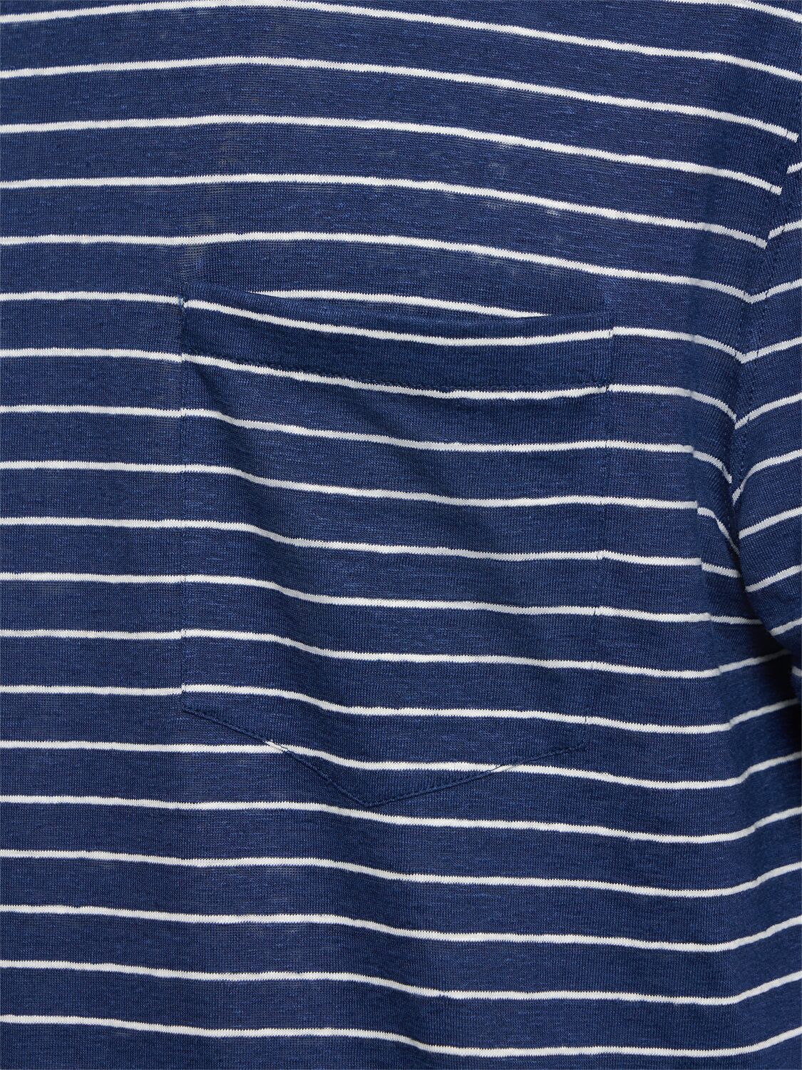 Brunello Cucinelli Striped Linen Stretch Jersey T-shirt In