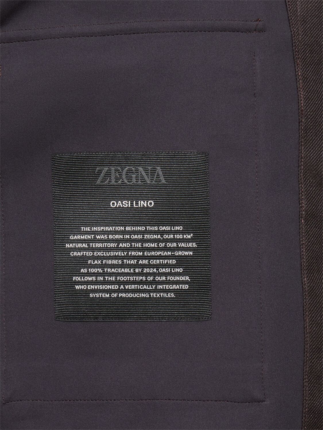 ZEGNA OASI LONG SLEEVE LINEN OVERSHIRT 