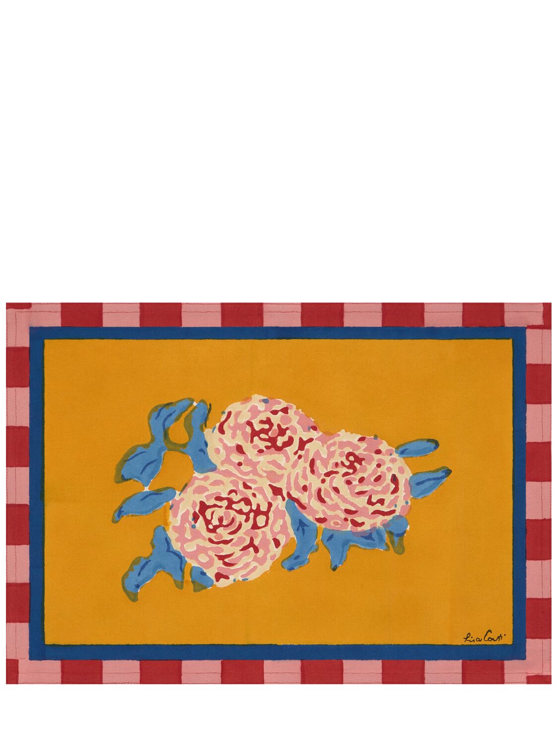 Lisa Corti Set Of 2 Leopard Stripes Gold Placemats In 橙色