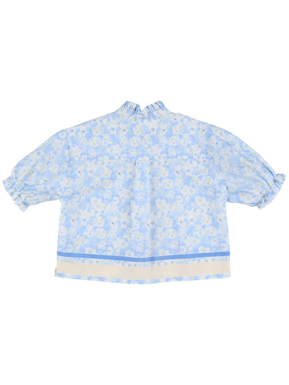 Philosophy Di Lorenzo Serafini Printed Cotton Poplin Shirt In Light Blue