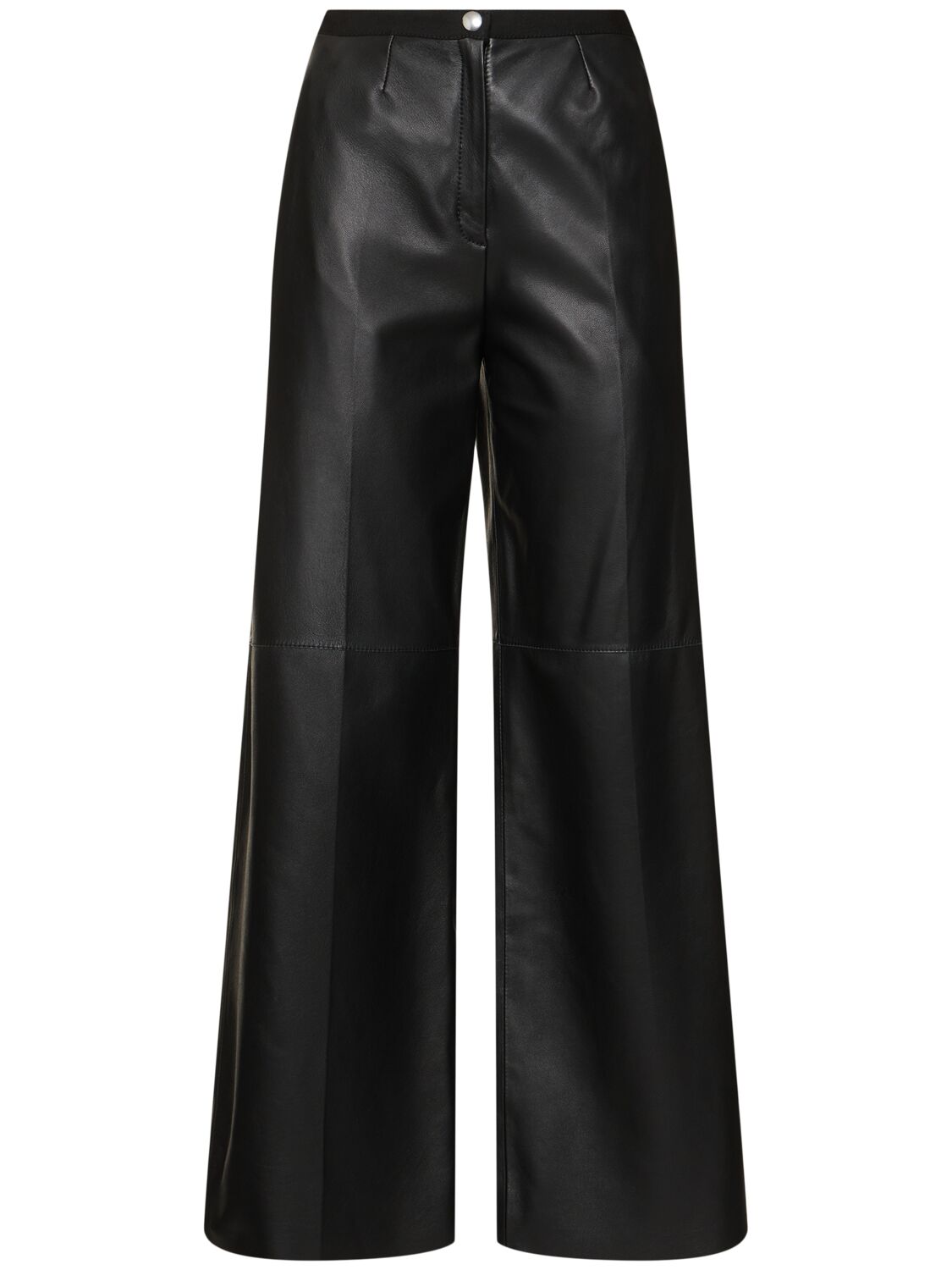 Forte Forte Nappa Leather High Waist Pants In Black