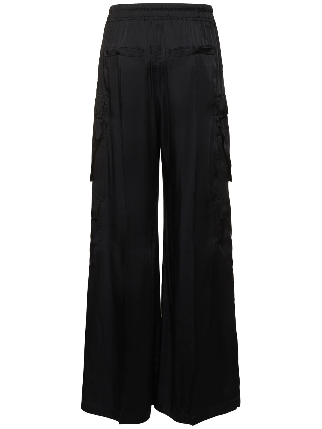 Rick Owens Mens Cargobelas Flared Wide-leg Relaxed-fit Woven Trousers Black In Black