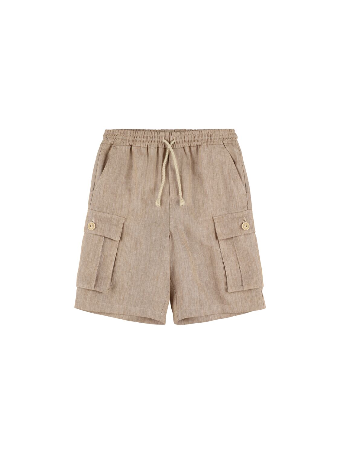 Dolce & Gabbana Linen Cargo Shorts In 米黄色