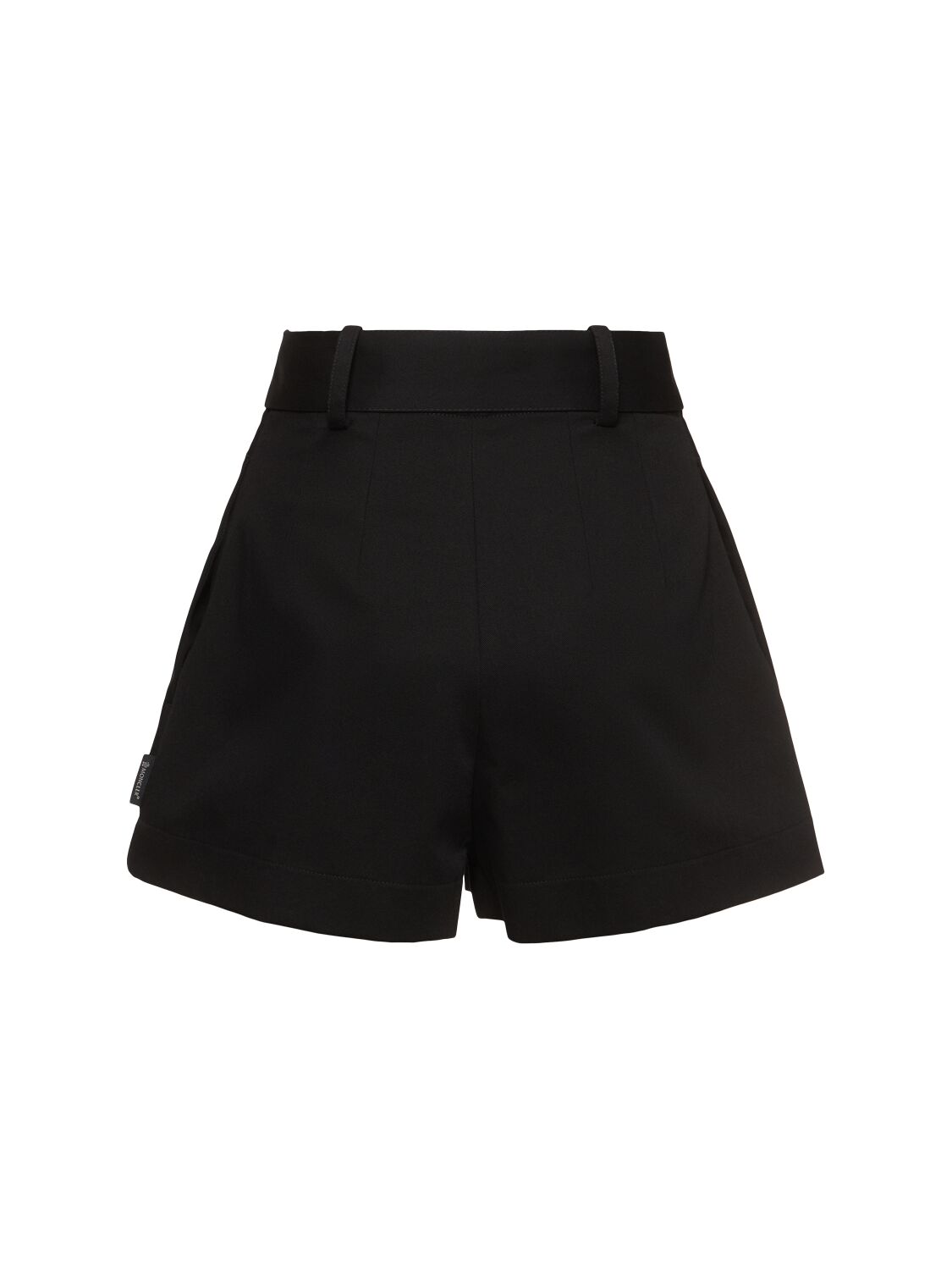 Moncler Belted Gabardine Shorts In Black
