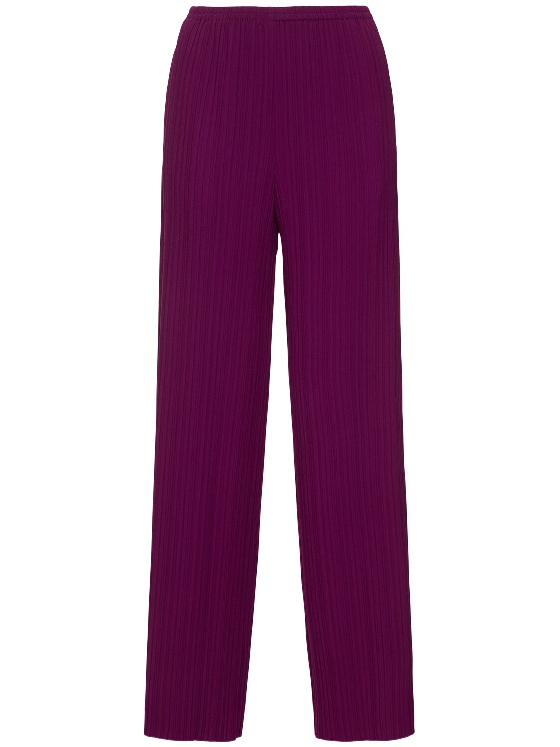 Forte Forte Crepe Plisse' Regular Waist Pants In Purple