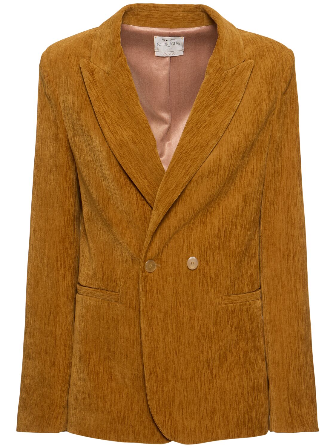Forte Forte Double Velvet Double Breasted Jacket In Orange