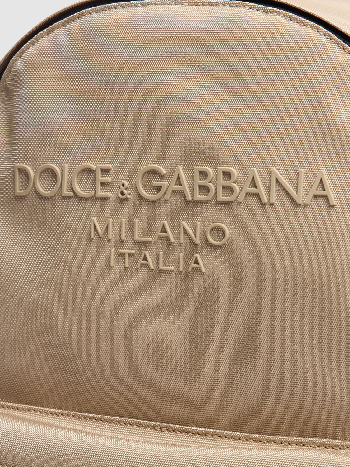 Dolce & Gabbana Nylon Backpack W/ Logo In Beige