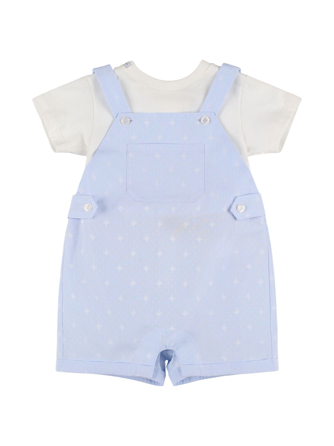 Dolce & Gabbana Cotton T-shirt & Overalls In Blue
