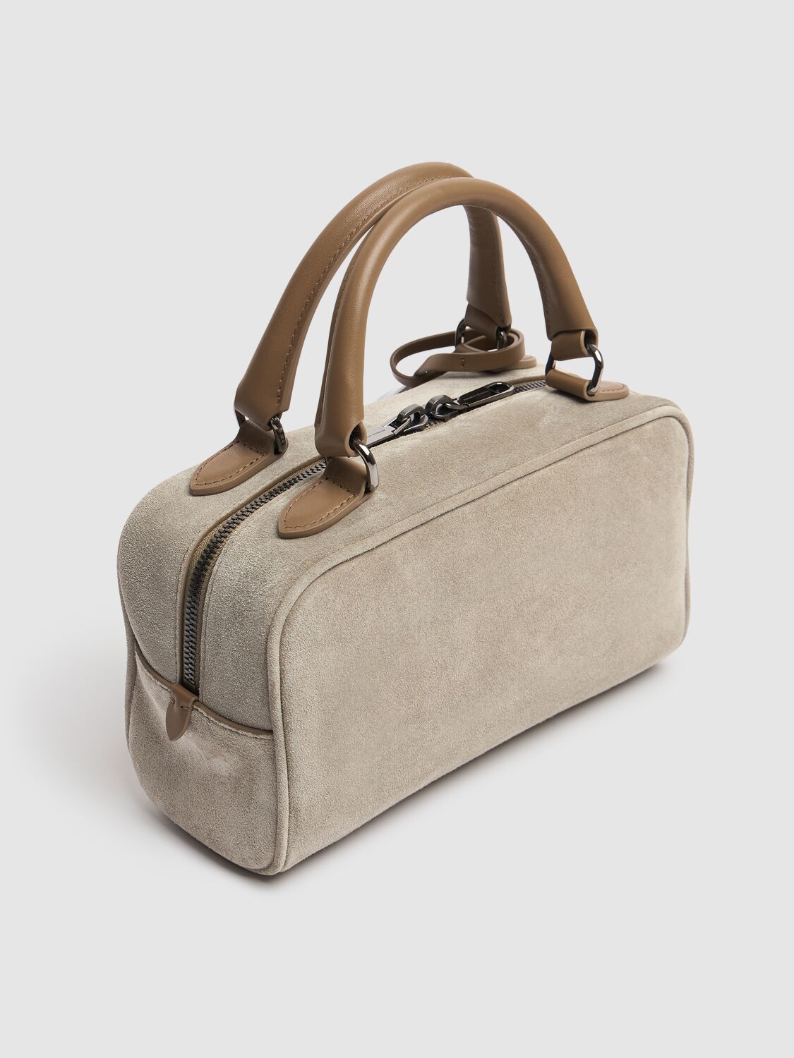 Brunello Cucinelli Softy Velour Suede Top Handle Bag In Sage