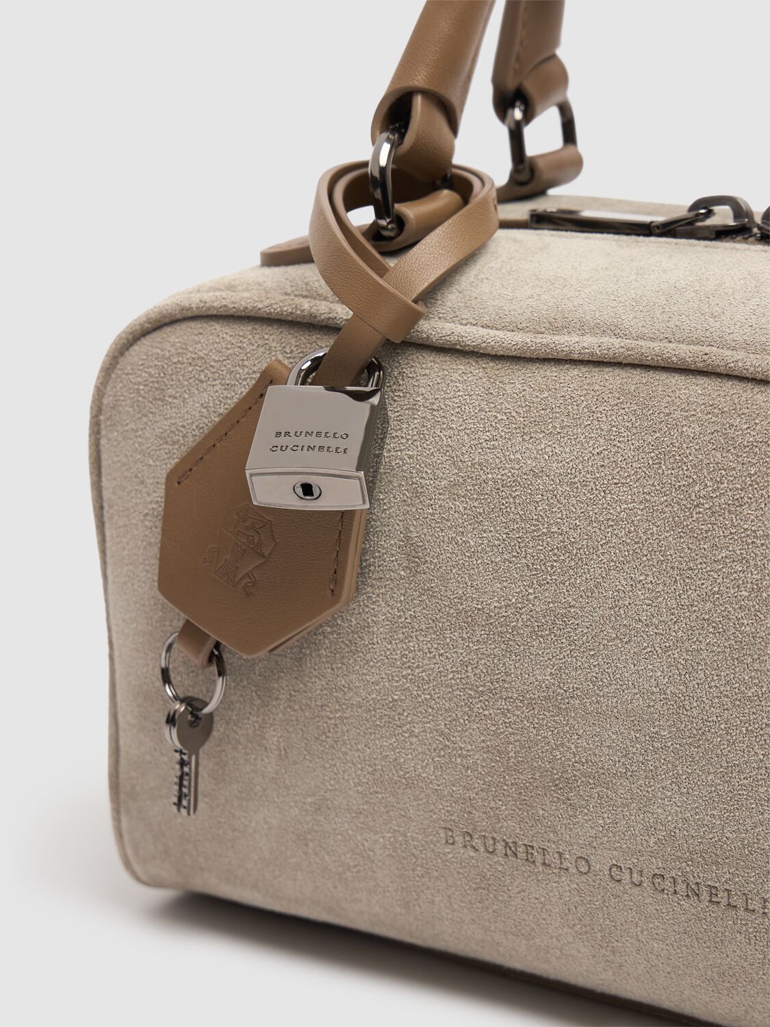 Brunello Cucinelli Softy Velour Suede Top Handle Bag In Sage