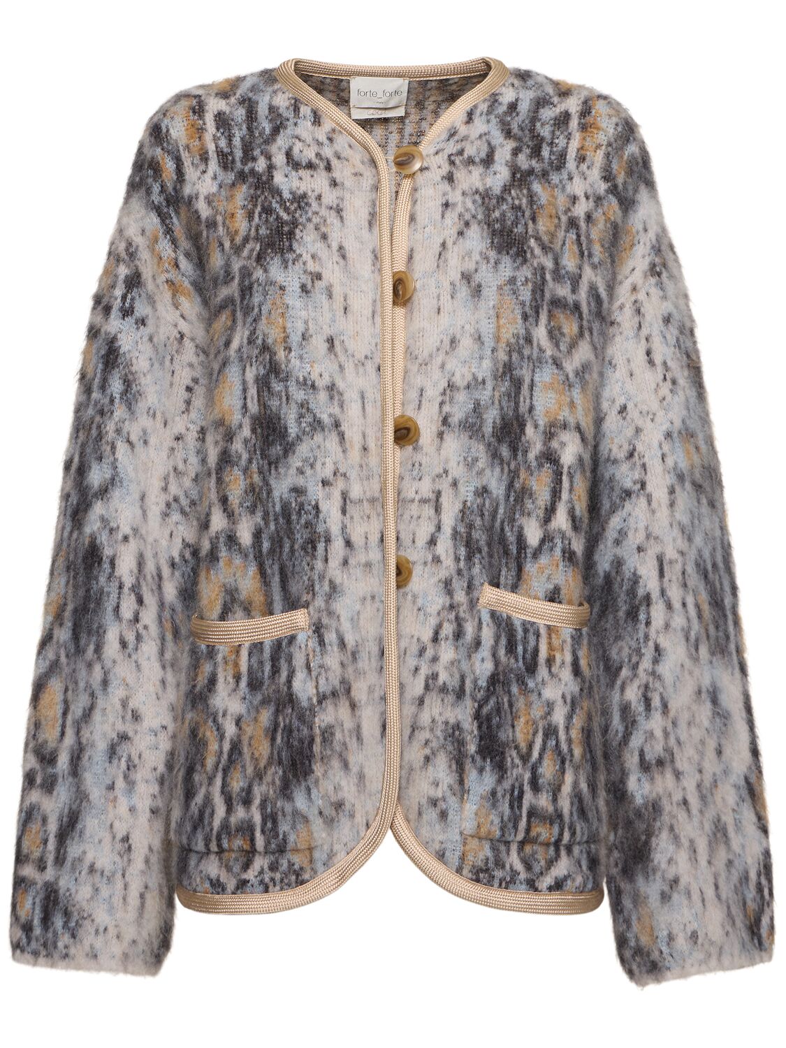 FORTE_FORTE Alpaca Blend Jacquard Short Jacket