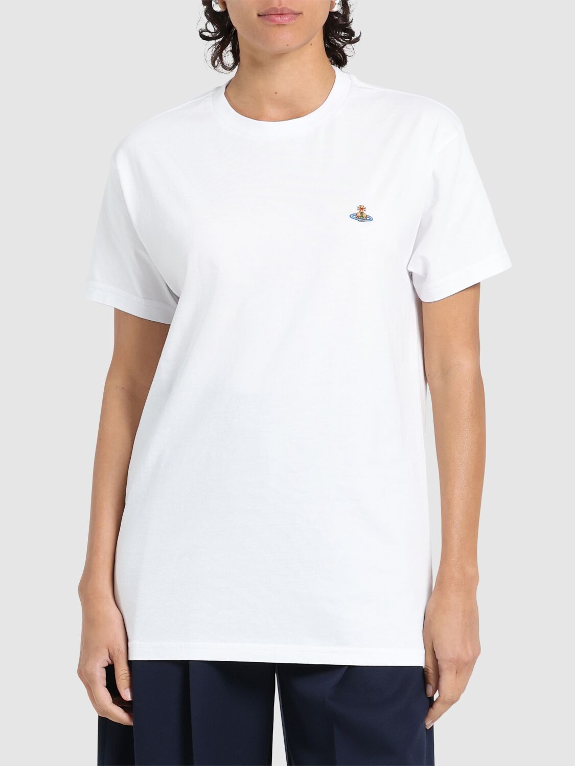 Vivienne Westwood Orb-embroidered Organic Cotton T-shirt In White