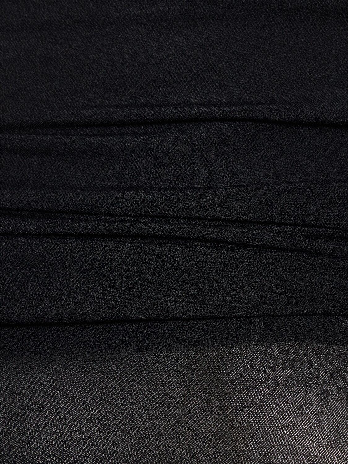 RICK OWENS LOLA垂褶平纹针织迷你连衣裙 