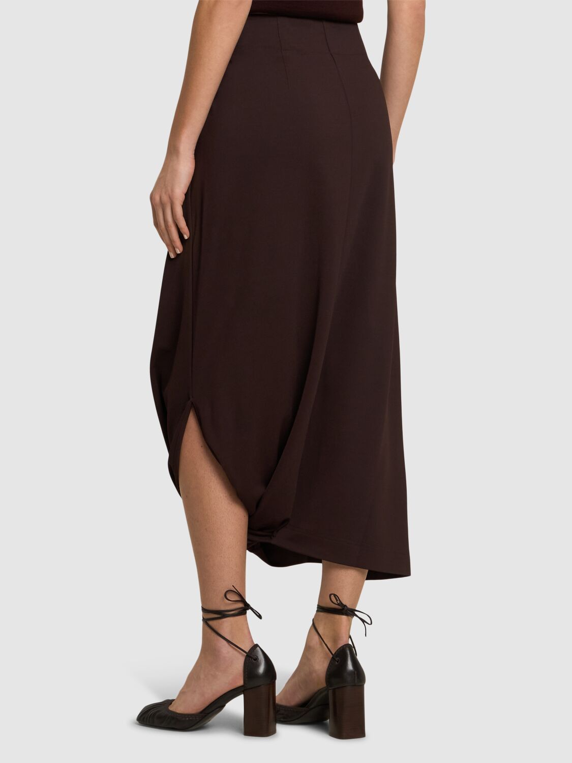 LEMAIRE SILK VISCOSE INTERLOCK TWISTED HEM SKIRT 
