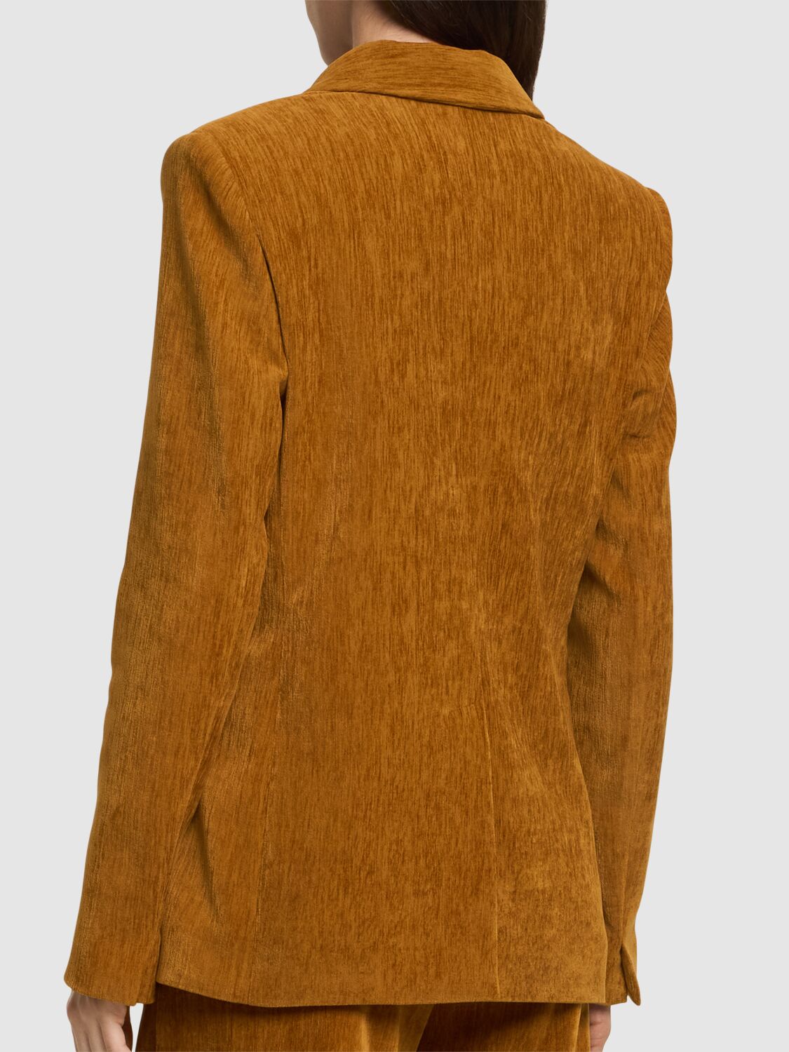 Forte Forte Double Velvet Double Breasted Jacket In Orange