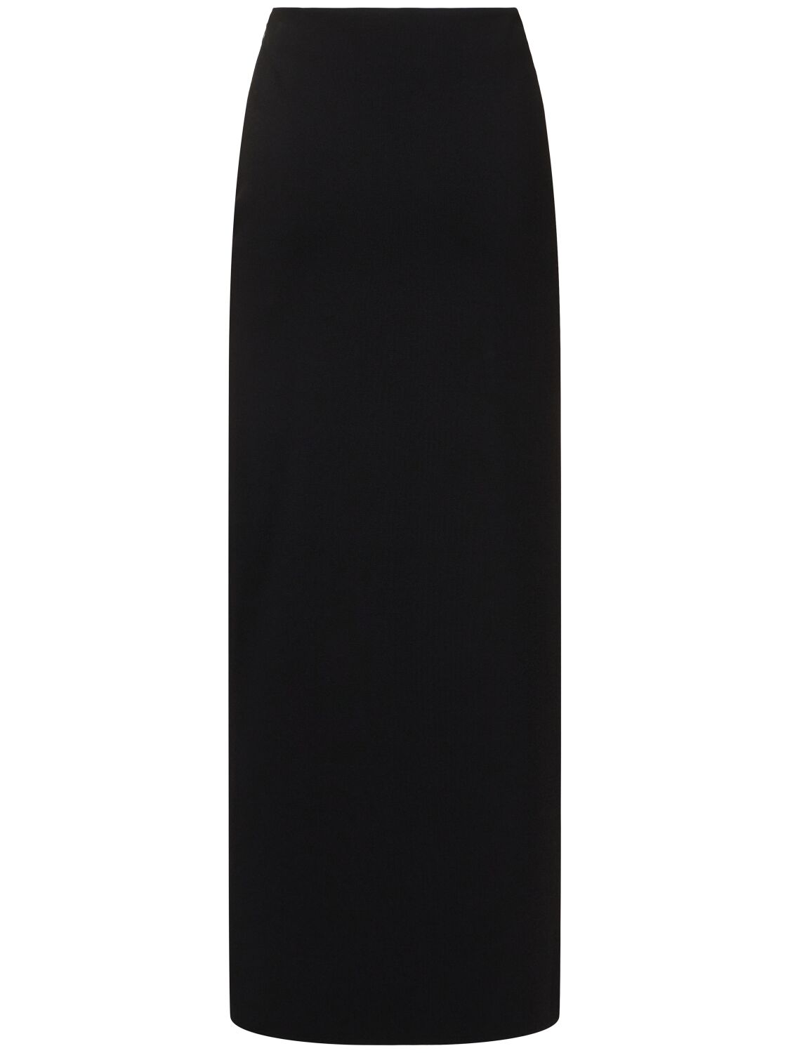 Max Mara Alce Stretch Viscose Crepe Long Skirt In Black