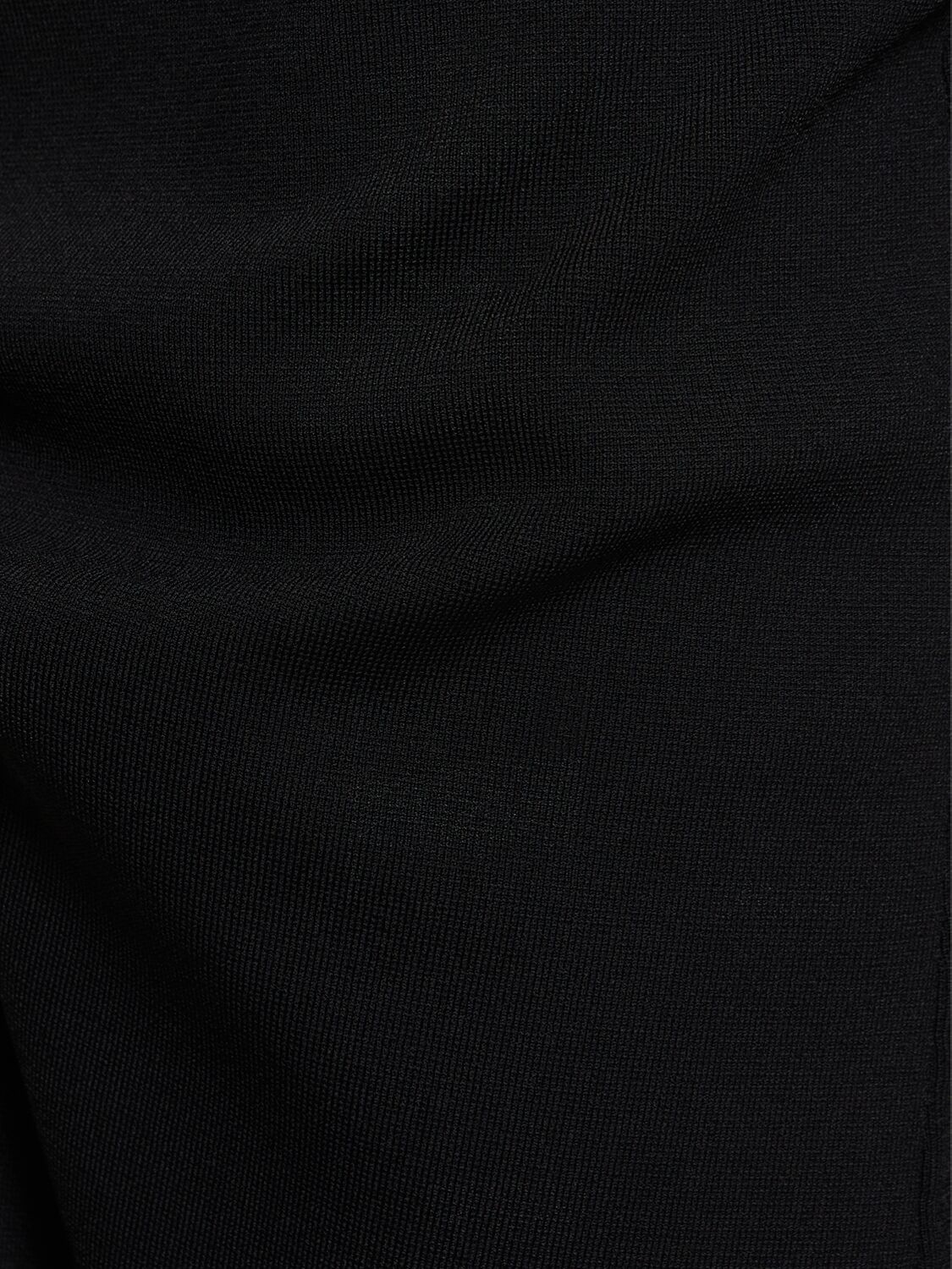 Max Mara Alce Stretch Viscose Crepe Long Skirt In Black