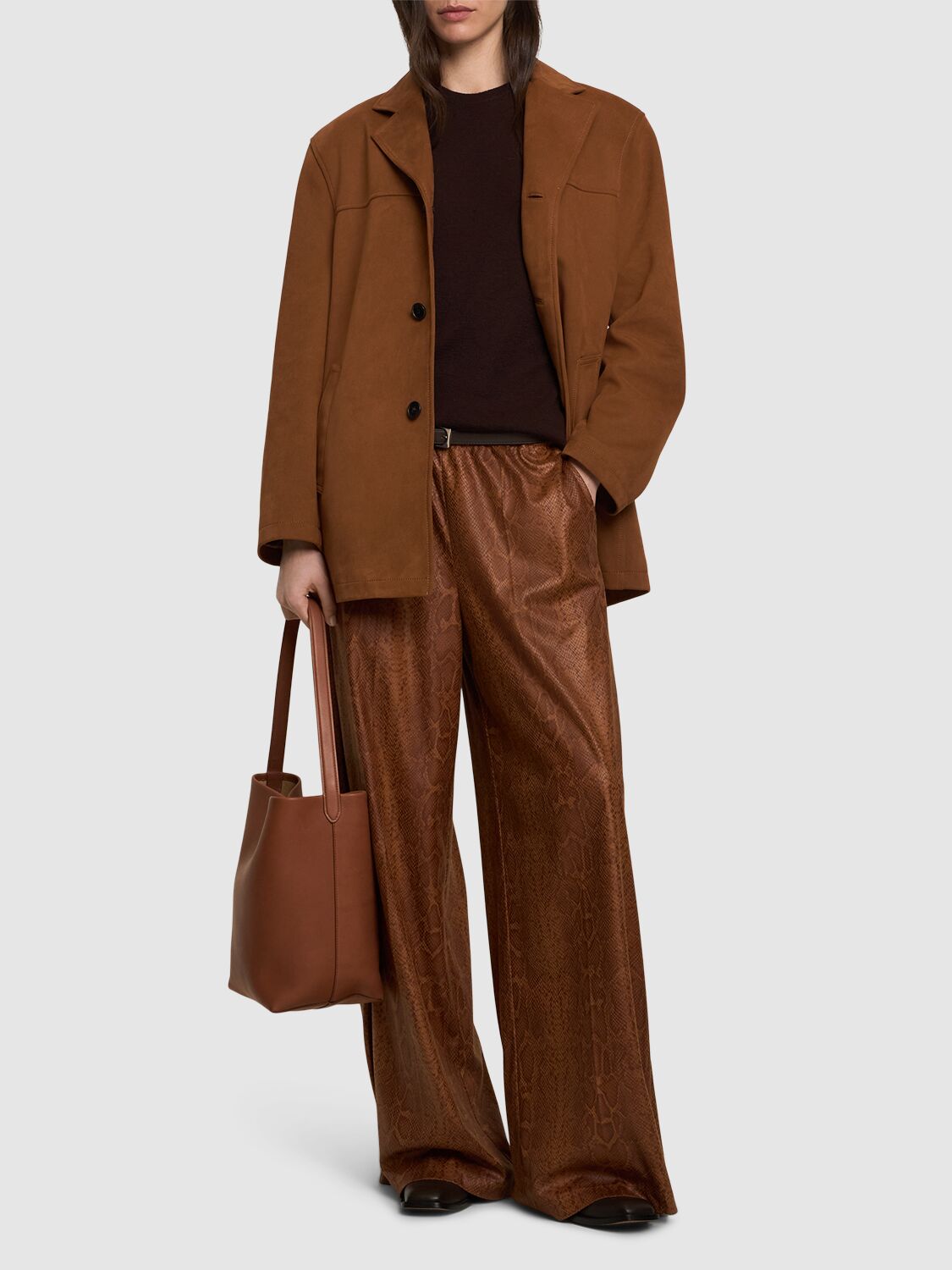 Forte Forte Python Print Ecosuede Regular Waist Pant