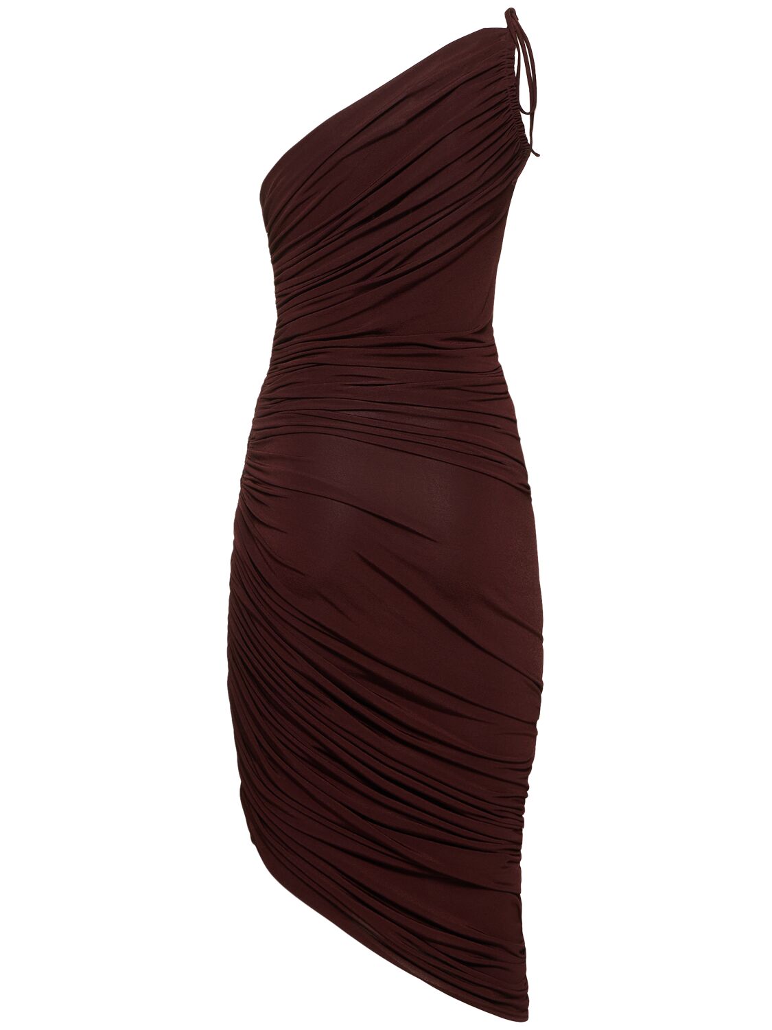 Magda Butrym Asymmetrical Draped Midi Dress In Burgundy