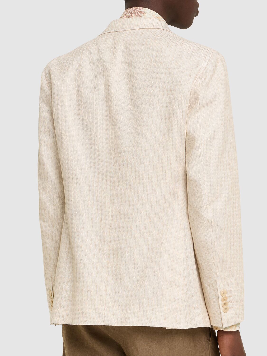 Etro Patterned Blazer With Pockets And Lapel In Ecru