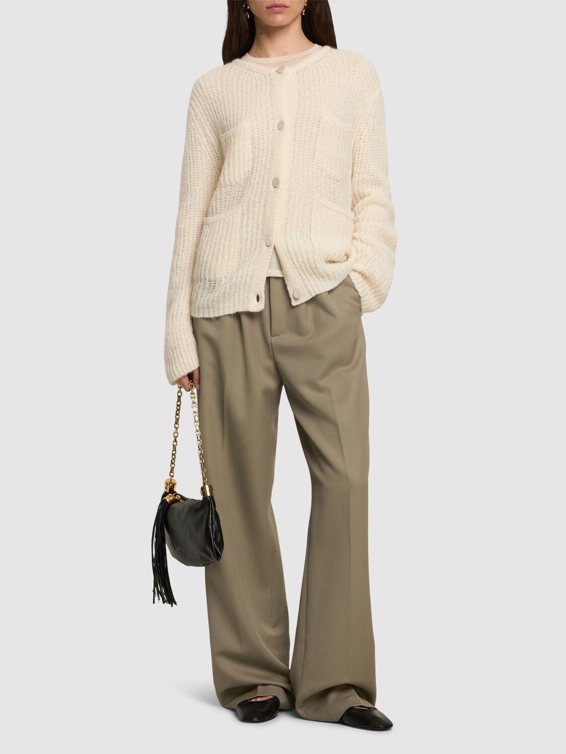 Forte Forte Alpaca Blend Knitted Cardigan In White